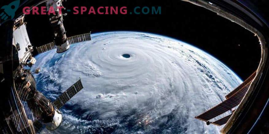 Hur ser tyfonen Trami ut från höjden på ISS