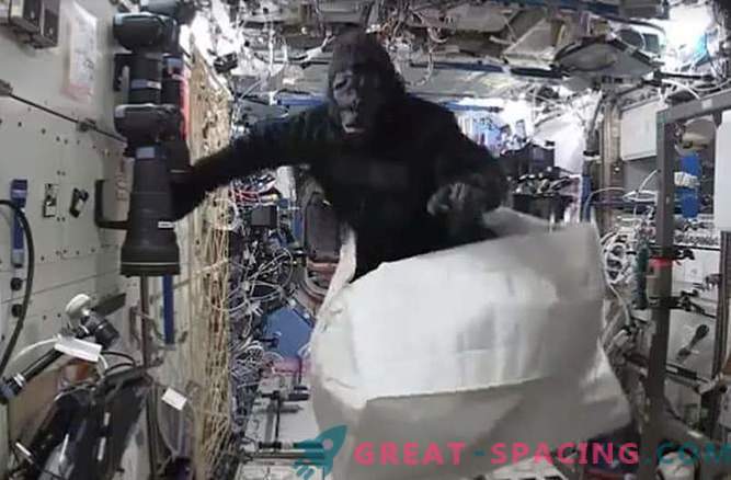 Astronauten skämtade med hjälp av en abdräkt på rymdstationen