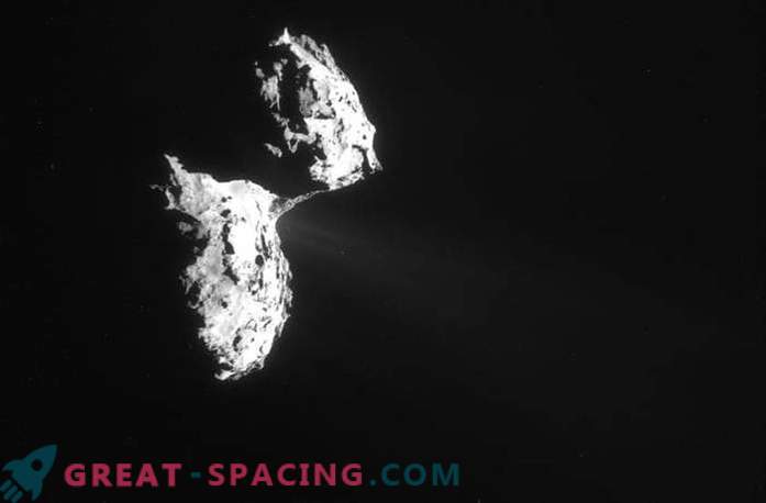 Rosetta fångar gasströmmar som flyr från en komet