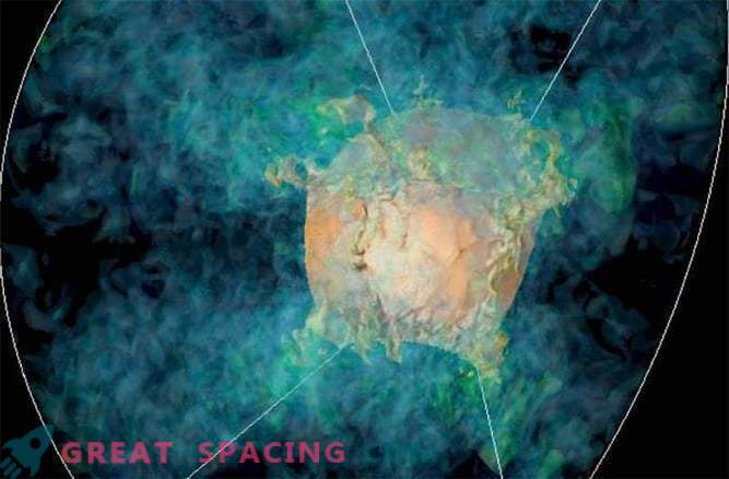 Datormodellering belyser den kaotiska interna strukturen hos en supernova