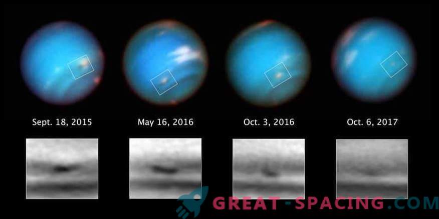 Hubble tittar på Neptunes underliga storm