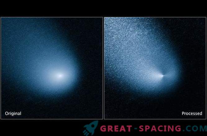 Hubble behandlade ett foto av en kometer Siding Spring närmar sig Mars