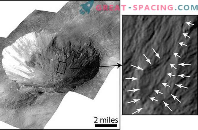 Vatten kan strömma längs Vesta craters väggar