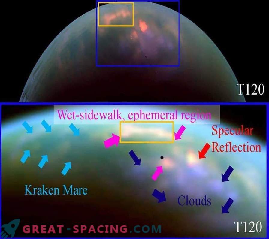 Saturnus Titan Satellite visar nystartad
