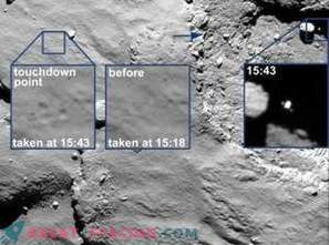 Kanske klappade Philae till kraterets kant och flög av till kometens skuggsida!