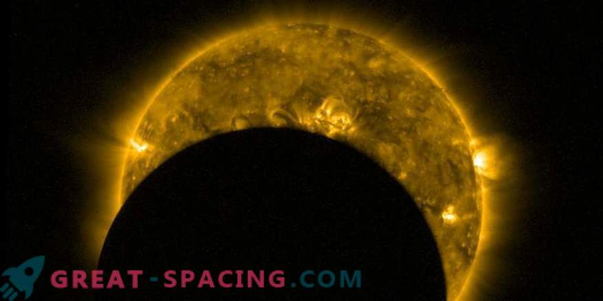 Utsikt från rymden: partiell solförmörkelse