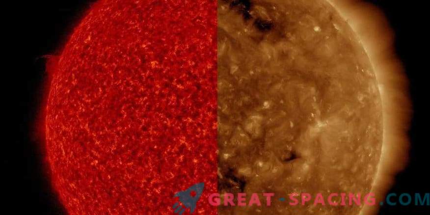 Sun: två våglängder, två olika bilder