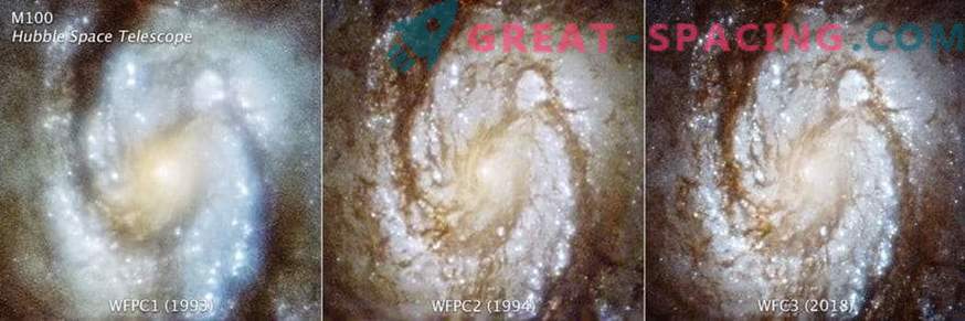 Ett fotografi av Hubbles galaxer visar en vision om rymden för 25 år sedan