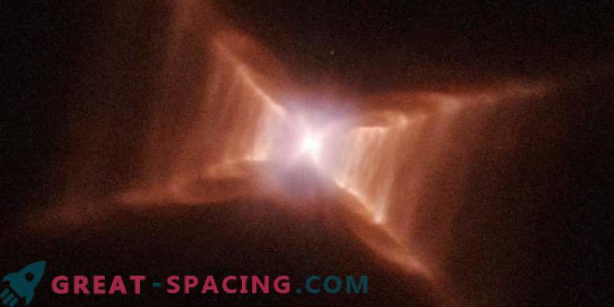 Ovanlig strålning i den röda fyrkantens nebula