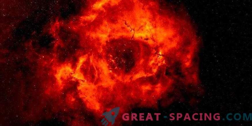 Röda i hjärtat av Nebula Rosette