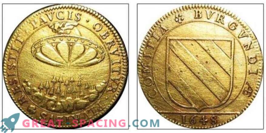 Mönstret på en gammal fransk mynt från 1700-talet liknar ett främmande skepp. Yttrande ufologov